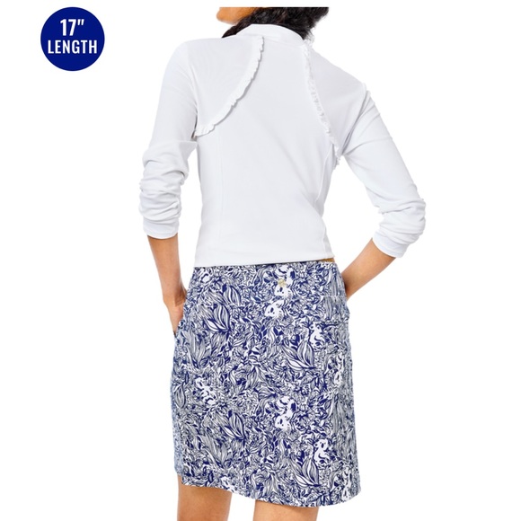 New Lilly Pulitzer Luxletic High Tide Print Monica 17" Skort Size 4 Stretch - Picture 3 of 4